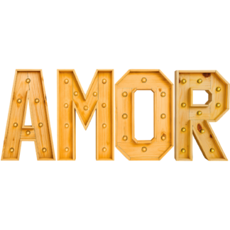 Luminoso Amor de madeira