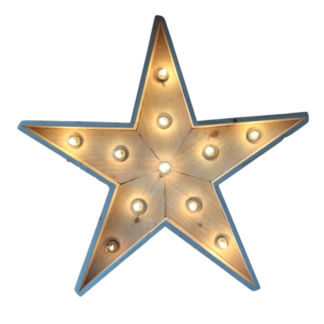 Luminoso Estrela de madeira